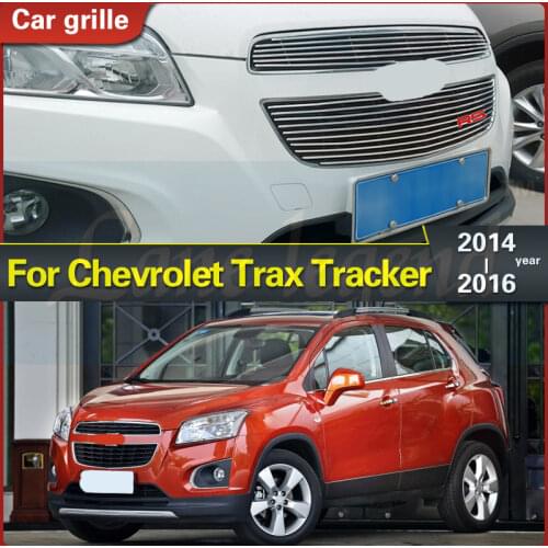 Front Center Grille Cover Trim For Chevrolet Trax Tracker 2014 2015 2016 Stainless Steel Head Grills Frame Honeycomb Mesh