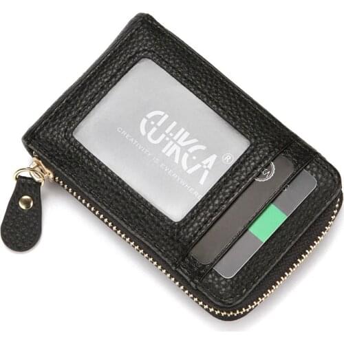 Portable Credit Card Holder Vintage PU Leather Bank Cardholder Case Accessories Mens Leather Wallet Storage Bag