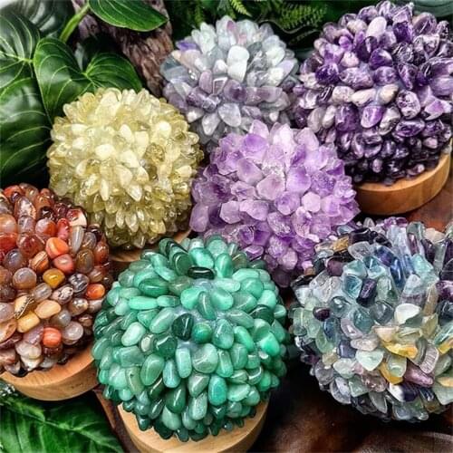 Natural amethyst crystal gravel polishing stones ball bedside luxury crystal night lamp for home decor
