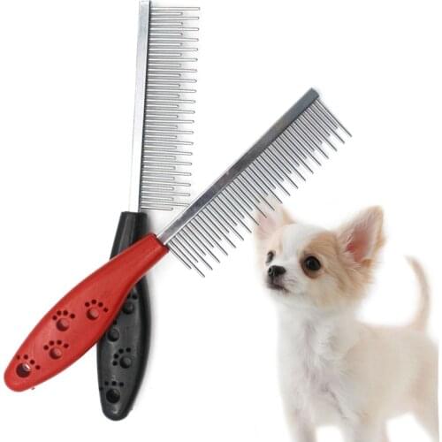 Stainless Steel Dog Comb Pet Hair Removal Shedding Pin Combs For Cat Dog Cleaning Grooming Tool 19.5*3cm