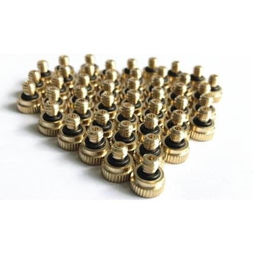 S355 Brass Mist Nozzles 10/24UNC Threaded Misting Fogging Water Spray Sprinkler Head 0.1-0.8mm fine fog nozzles 20pcs/lot