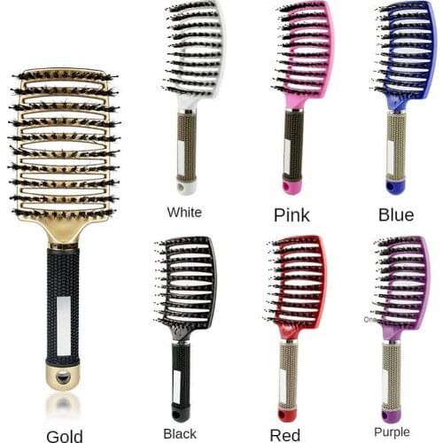 6 Colors brush brosse demelante Women Female Hair Scalp Massage Comb Bristle&nylon Popbrush Hairbrush Detangling Nylon brush