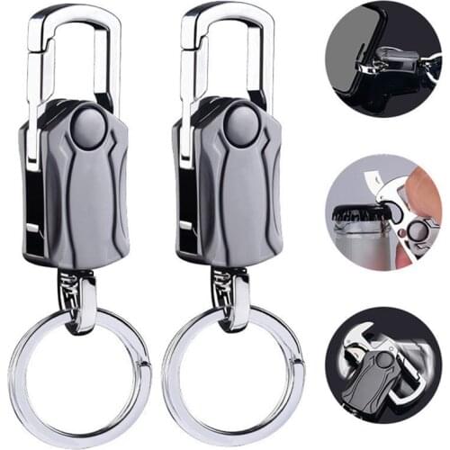 Heavy Duty Key Chain Anti-Anxiety Rotatable Keyring Box Cutter Phone Holer Bottle Opener Keychain