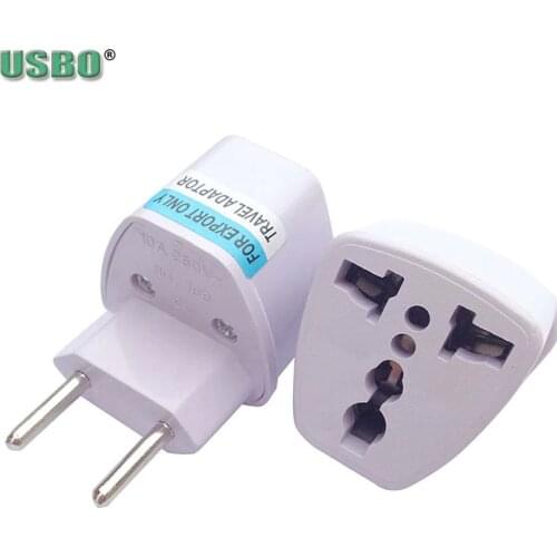 Universal white UK US AU to EU AC Power Plug Brazil AC Power Plug High Quality Adapter Travel Converter Plug