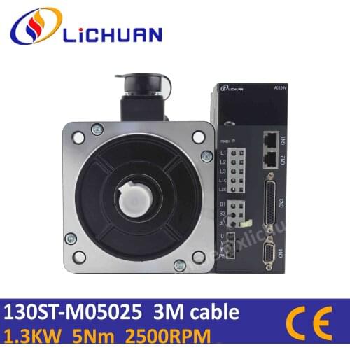 High performance servo motor 1.3KW 130ST-M05025 5Nm 1.3KW servo driver set speed control for CNC milling machine