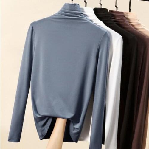 Womens Long Sleeve T-shirt Large Size Slim Base Shirt Tops