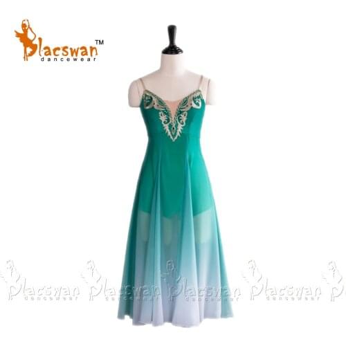 Fading Chiffon Green Ballet Dress Costume Performance Tutu Dress Camisole Chiffon Lyrical Dress BT712 Romantic tutu Professional