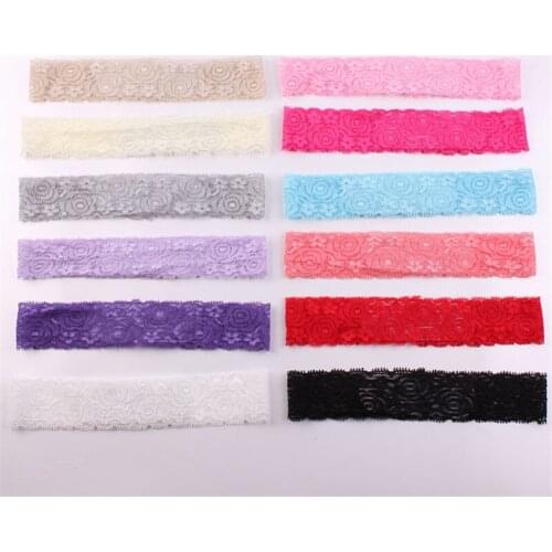 10pcs Lace Knitted Hairband ribbon hollowed elastic lace band in floral pattern soft Headband DIY Accessories Fashion Head wrap