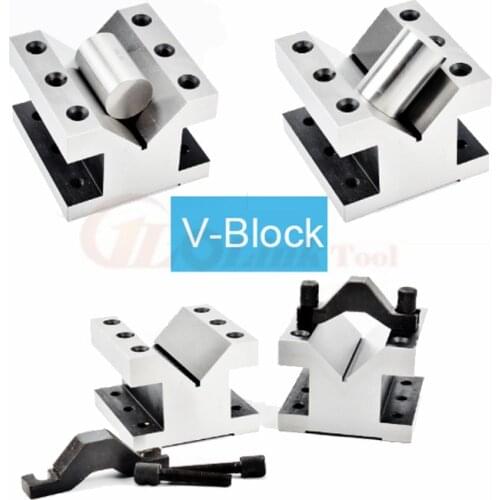 2pcs V-Block Ground Pair with Clamp Set Precision Matched Pair Precise 35x35x30mm 90°Machinist Multi-use Gauge Gage Tool