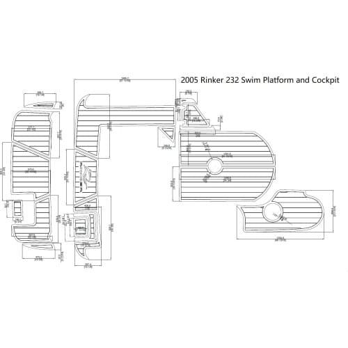 2005 Rinker 232 Swim Platform and Cockpit Pad Boat EVA Teak Decking 1/4" 6mm