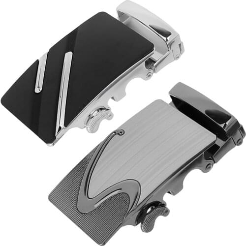 2x Mens Fashion Business Casual Style Ratchet Belt Buckle Automatic Buckles