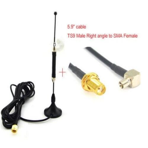 5 piece/lot 4G Antenna Omnidirectional 10dbi Aerial SMA Magnetic for 4G lte Router Modem+5.9'' Cable TS9 Plug to SMA Female Jack