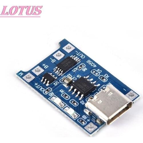 5PCS Type-c USB 5V 1A 18650 TP4056 Lithium Battery Charger Module Charging Board With Protection Dual Functions 1A Li-ion Good