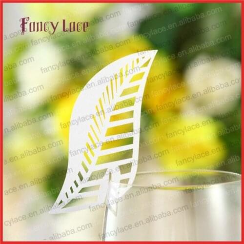 50pcs DIY Leaves Shape Wholesale Christmas Decoration Place Card, Newest Bookmark,Laser Cut Christmas Party Card For Wine Glass