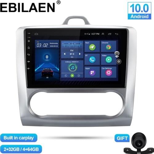 EBILAEN Car Multimedia Player For Ford Focus 2 Mk2 2004-2011 Hatchback Android 10.0 Autoradio Navigation GPS Stereo Radio Camera