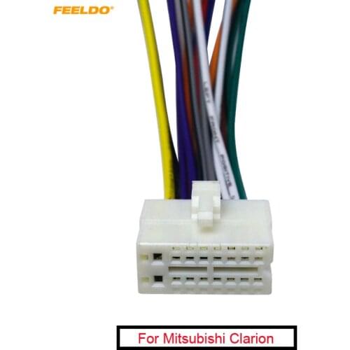 FEELDO 1PC Car Radio Stereo 16pin Wire Harness Male Plug Cable Connector Adapter For Mitsubishi Galant Clarion #FD-1512