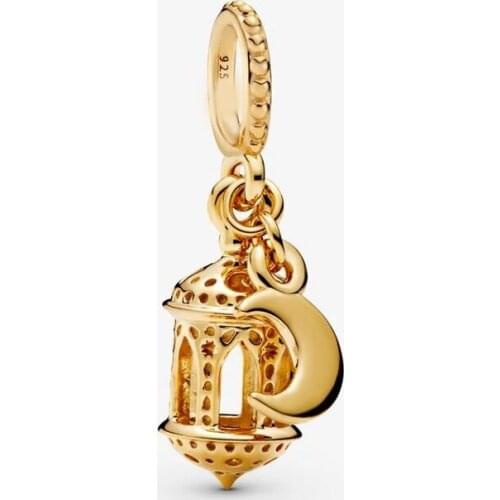 Free Shipping Authentic 925 Sterling Silver Lantern Dangle Charm Fit Original Pandora Bracelet For Women DIY Jewelry