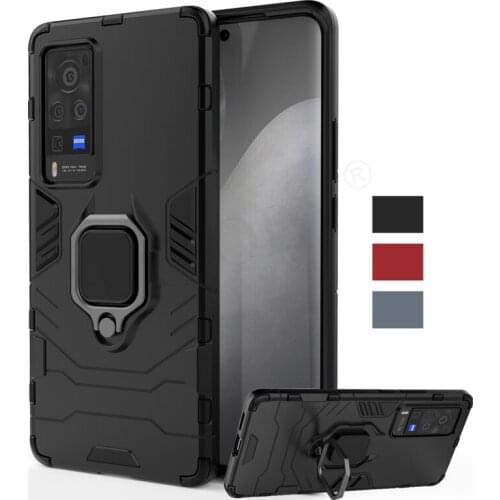 For Vivo X60 Pro 5G Case Cover Shockproof Bumper Magnetic Ring Holder Armor Stand Hard Phone Back Cover For Vivo X60 Pro 5G Case