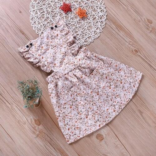 Girl Clothing Fashion Baby Floral Dress Ruffle Sleeveless Sundress Cute Children Dresses Cute Kids Dresses girls Princess Dress