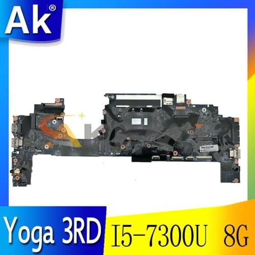 For Lenovo ThinkPad X1 Yoga 3RD laptop motherboard 17800-1 W/ I5-7300U 8G-RAM FRU 01YN222 5B20V13434 01YN225 01YN223 Mainboard