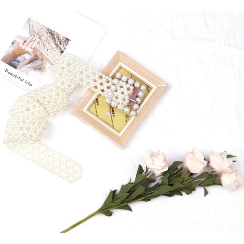 105cm Weave Elegant Pearl Chain silver Pin square buckle Belt for Ladies White beads Waist decorative for women Girl dress
