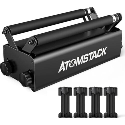 ATOMSTACK Laser Engraver Y-axis Rotary Roller Engraving Module for Engraving Cylindrical Objects Cans With 4 Heightening Column