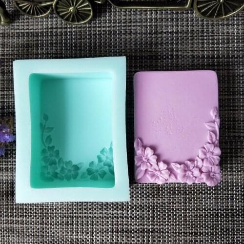 HC0113 PRZY Square flower soap silicone soap mold handmade DIY mold for soap making aroma mould soap making moulds resin clay mo