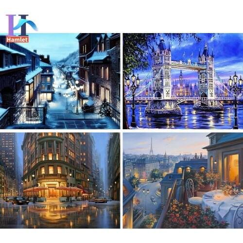 40×50CM DIY Painting By Numbers Night View Scenery HandPainted Oil Painting Adult Child Picture Colouring Home Decor Unique Gift