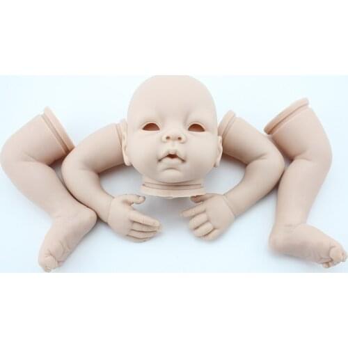 NPK DIY blank kit soft vinyl reborn doll kit doll parts Silicone Vinyl Head 3/4 Arms and Legs for 20"baby