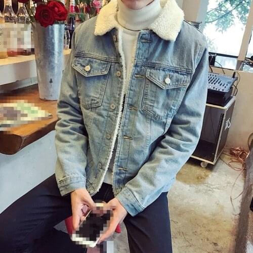 A1474 2020 new autumn winter men fashion vintage student thickening keep warm denim jacket coat cheap wholesale