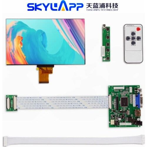 Skylarpu 7''Inch 40 pins 1024*600 TFT LCD Screen EJ070NA-01J With Remote Driver Control Board 2AV HDMI VGA for Raspberry Pi set