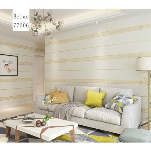 Q QIHANG 3D Simple Vertical Stripes Flower-shaped Deerskin Living Room Bedroom Non-woven Wallpaper 0.53m*10m=5.3m2
