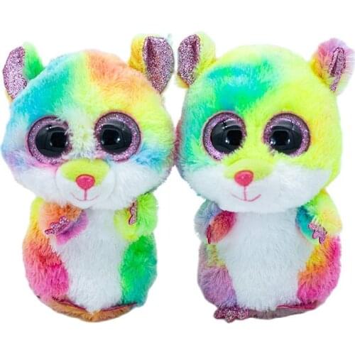 New 6" 15cm Ty Big Eyes Stuffed Peas Plush Animal Soft Color hamster Doll Collection Boys and Girls Christmas Birthday Gifts