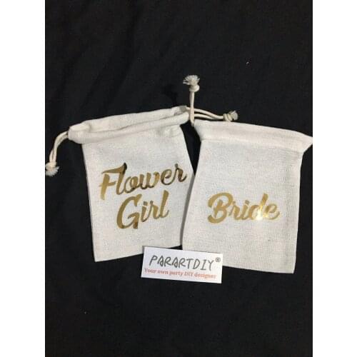 Custom names bridesmaid wedding Bachelorette Hangover recovery Survival kit favor Muslin bags bridal shower party goodie pouches