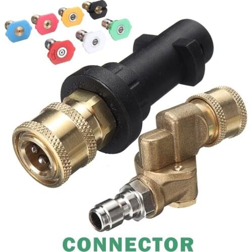 Car Power High Pressure Pivoting Coupler Brass Spray Nozzles Steel Adapter Kit For Karcher K Series K2-K7 Parts Graden Tools