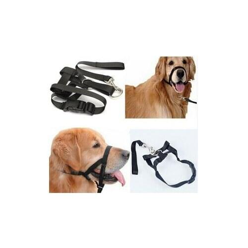 Adjustable Dog Collar Muzzle Harness Nylon Dog Halter Leader Belt Head Collar Training Leash Leader No Pull Bite Straps Supplies