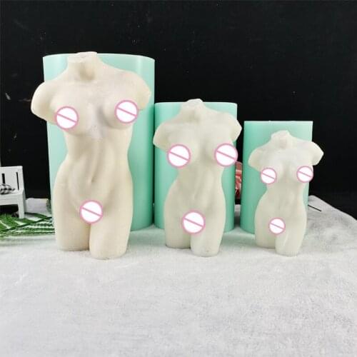 PRZY Mold Silicone 3D Human Woman Body Soap Molds Candle Gypsum Chocolate Candle Valentines Day Cake Mold Clay Resin Moulds