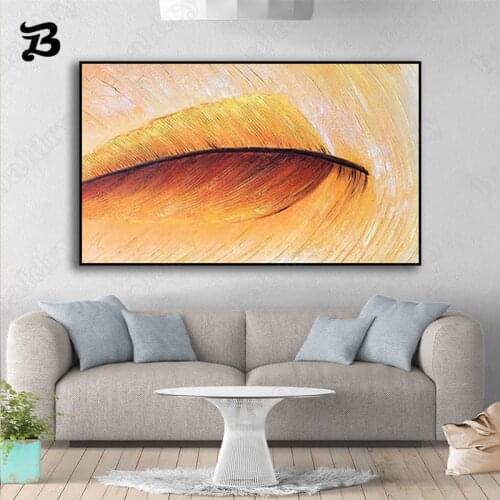 Modern Abstract Canvas Painting Golden Leaf Wall Pictures Large Size Wall Art Canvas Posters Prints for Room Corridor Decoration