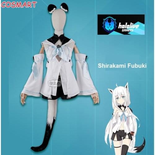 YouTuber Hololive Vtuber Shirakami Fubuki Lovely Lolita Dress Uniform Cosplay Costume Halloween Party Outfit For Women New 2020