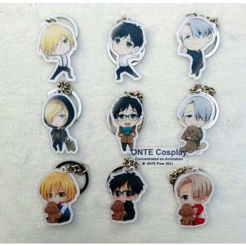 YURI!!! on ICE Cosplay Costumes Accessories Key Chains Yuri Plisetsky Keychains set for Cars Bags Pendants Christmas Xmas Gift