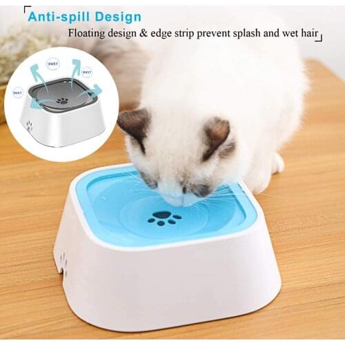 1.5L Pet Drinking Water Bowl Floating Non-Wetting Mouth Dog Cat Bowl Without Spill Drink Water Dispenser ABS Plastic Dogs Feeder