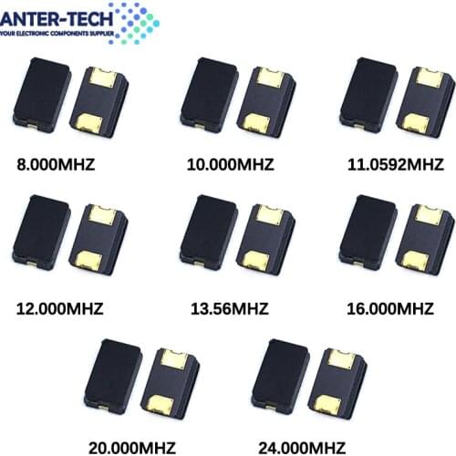 10pcs 8MHZ 10MHZ 11.0592MHZ 12.000MHZ 13.56MHZ 16.000MHZ 20.000MHZ 24.000MHZ 8.000MHZ 2Pin 5032 smd quartz resonator Crystal
