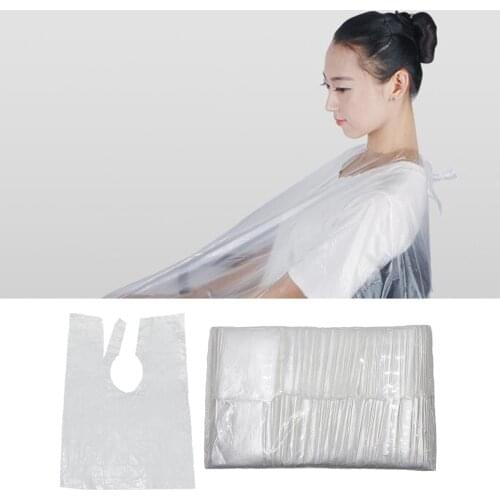 100x Waterproof Disposable Hair Cutting Cape Gown Barber Capes Cloth 60x80cm
