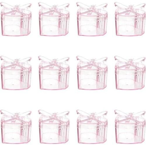 12pcs Heart Shaped Candy Box Sugar Storage Container For Festival Wedding Party Gift Boxes