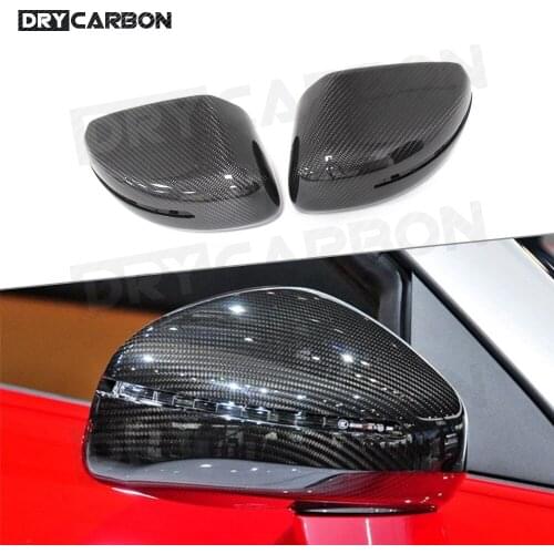 2pcs Carbon Fiber Mirror Cover Rearview Side Mirror Cap for Audi R8 2008-2011 2015 not for R8 GT 2011 Replacement/Add on