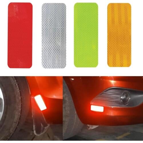 2pcs Reflector Sticker Car Exterior Accessories Adhesive Reflective Tape Reflex Exterior Warning Mark Strip Protect Car Body