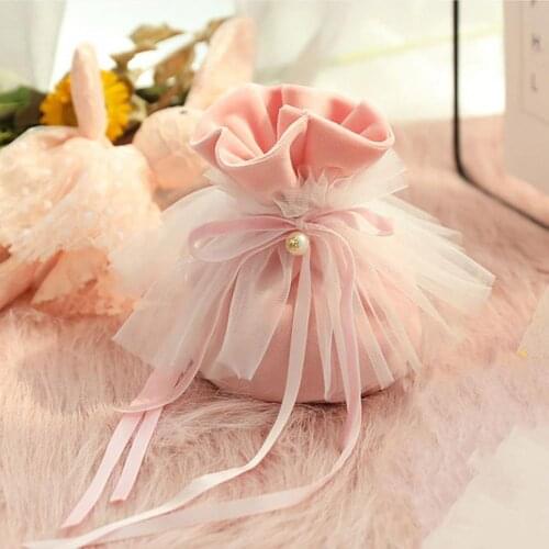 2021 Creative Beautiful Velvet Wedding Candy Bag Drawstring Festival Party High Quality Gift Storage Pouch
