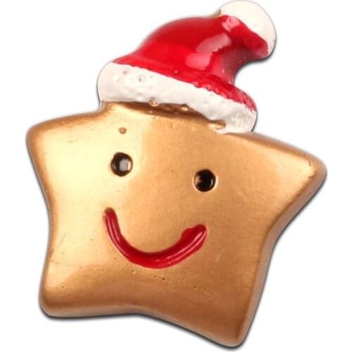 25x22mm Resin Christmas Star Style Christmas Decoration Crafts Flatback Cabochon Embellishments For Scrapbooking DIY Accessories