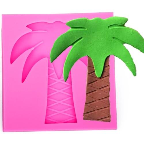 3D Reverse sugar molding silicone mold coconut tree shaped for polymer clay molds pastry candy fondant cake decoration tool 1192
