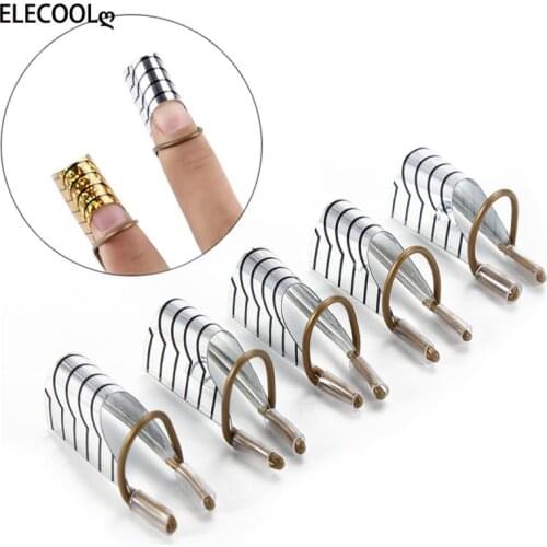 ELECOOL 5Pcs/set Reusable French Nail From Tips Acrylic UV Gel Extension Curl Form Builder Nail Art Guide Mold Manicure Stencil